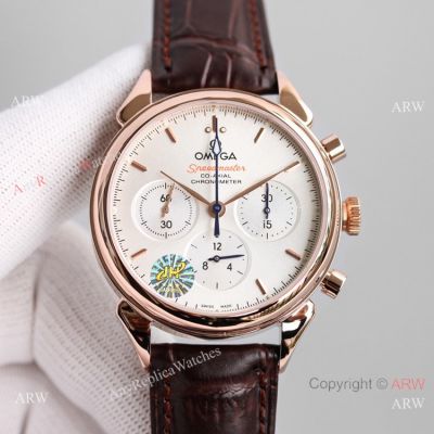 JH Swiss Copy Omega Speedmaster 7750 Chronograph Rose Gold Watch 42mm